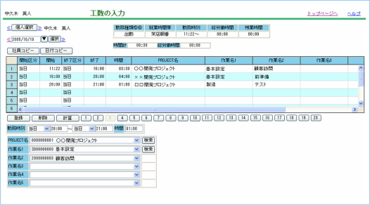 作業工数管理